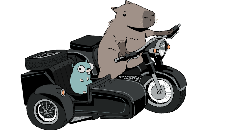 
A capybara giving a ride to a gopher. Made by [@psicochurroz](https://www.instagram.com/psicochurroz/).
